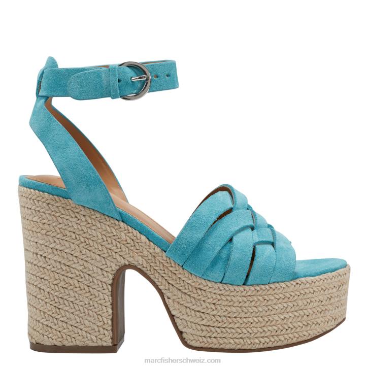 Marc Fisher Frauen Blau Espadrille-Plateausandale aus Haferflocken 48XZ254