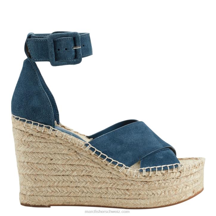 Marc Fisher Frauen Blau fähige Espadrille-Keilsandale 48XZ230