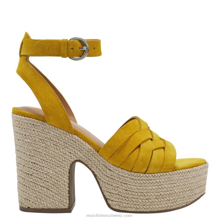 Marc Fisher Frauen Gelb Espadrille-Plateausandale aus Haferflocken 48XZ251