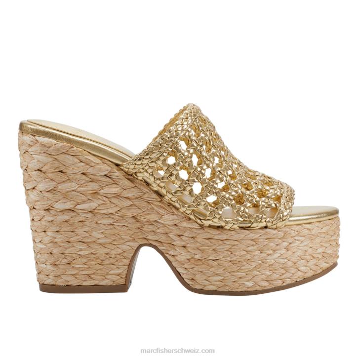 Marc Fisher Frauen Gold Hollis Espadrille-Plateausandale 48XZ220