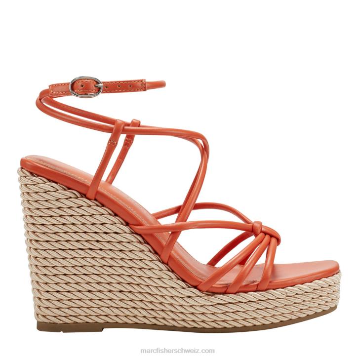 Marc Fisher Frauen Mandarine-Orange Riemchen-Espadrille-Keilsandale von Zarah 48XZ247