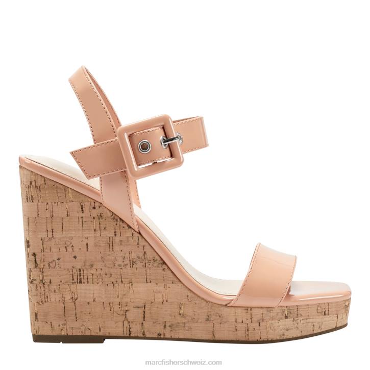 Marc Fisher Frauen Orangefarbenes Patent Lukey Keilsandale 48XZ264