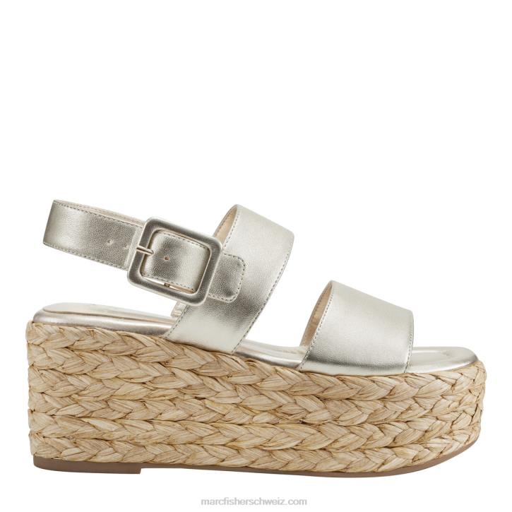 Marc Fisher Frauen Platinleder Patryce Plateau-Espadrille-Sandale 48XZ213