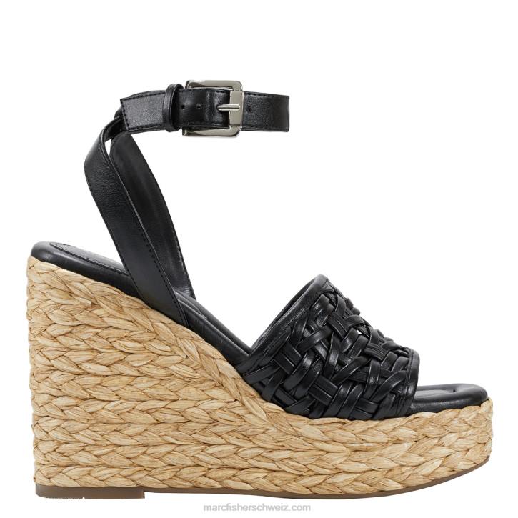 Marc Fisher Frauen Schwarz Godina Espadrille-Keilsandale 48XZ243