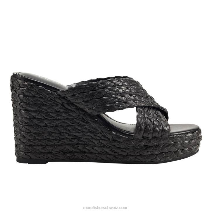 Marc Fisher Frauen Schwarz Lynn Espadrille-Keilsandale 48XZ228