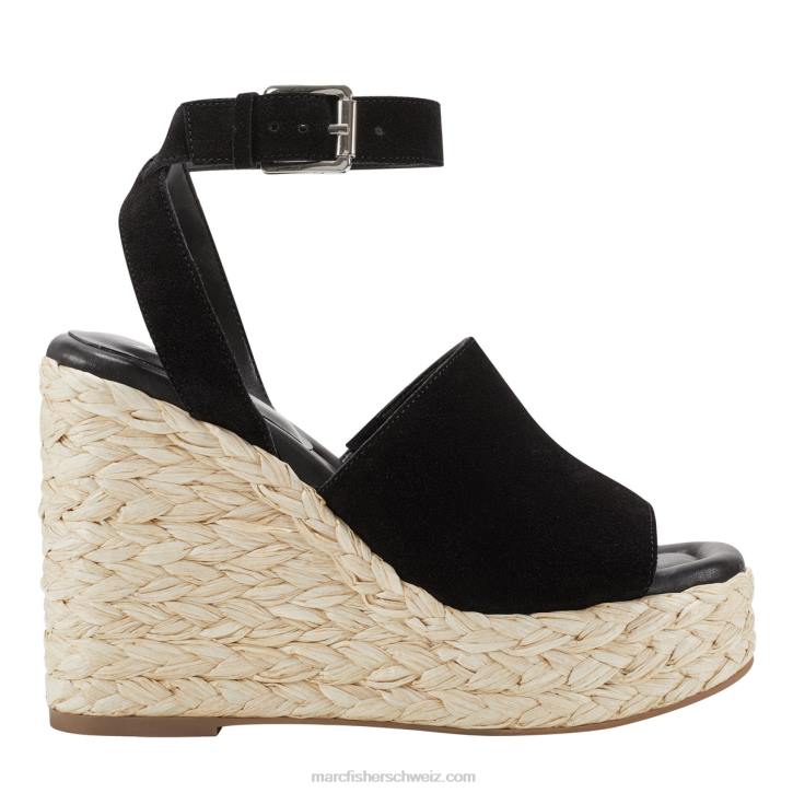 Marc Fisher Frauen Schwarz Nelly Espadrille-Keilsandale 48XZ210