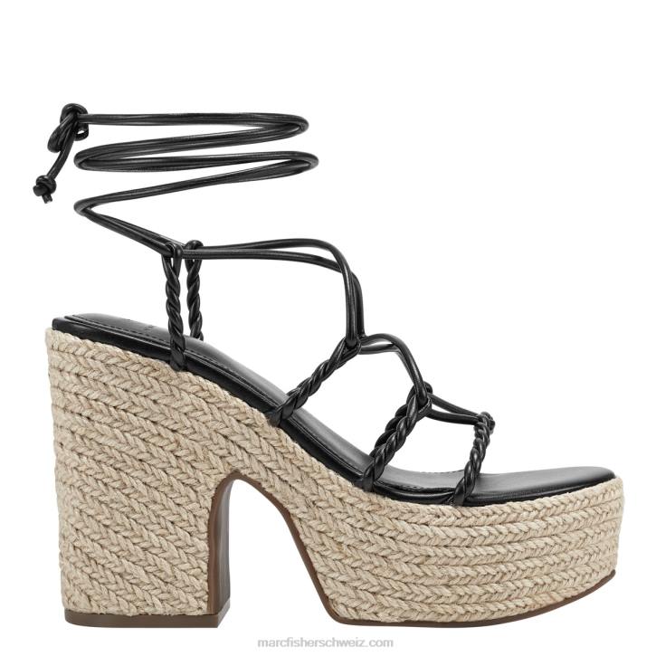 Marc Fisher Frauen Schwarz Oliver Espadrille-Plateausandale 48XZ212