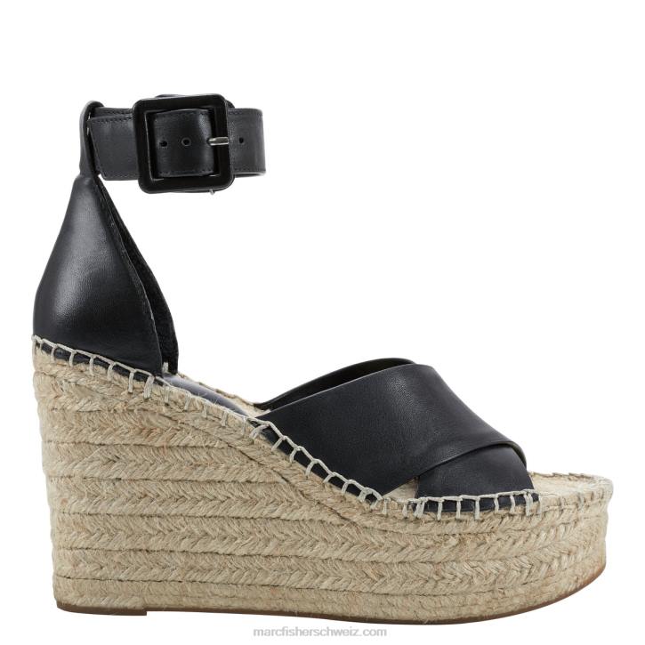 Marc Fisher Frauen Schwarz fähige Espadrille-Keilsandale 48XZ200