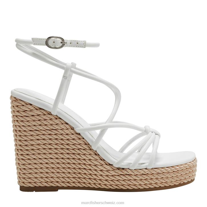 Marc Fisher Frauen Weiss Riemchen-Espadrille-Keilsandale von Zarah 48XZ219