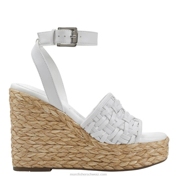Marc Fisher Frauen weißes Wildleder Godina Espadrille-Keilsandale 48XZ244