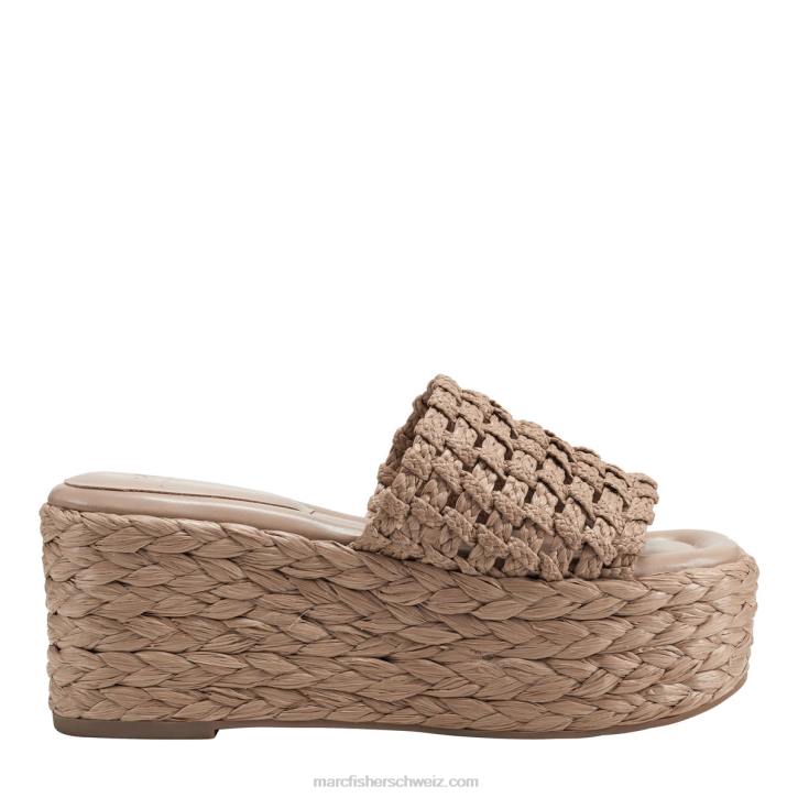 Marc Fisher Frauen Hellbraun Priya Espadrille-Plateau-Slide-Sandale 48XZ201
