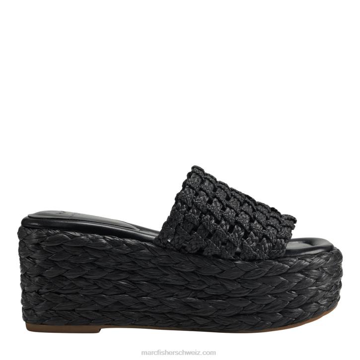 Marc Fisher Frauen Schwarz Priya Espadrille-Plateau-Slide-Sandale 48XZ226