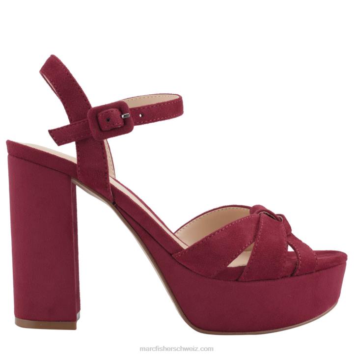 Marc Fisher Frauen rotes Wildleder Damast-Plateausandale 48XZ567