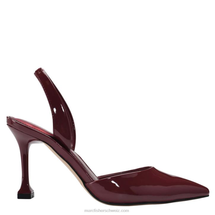 Marc Fisher Frauen dunkelrotes Lackleder Hadya Slingback-Pumpe 48XZ680