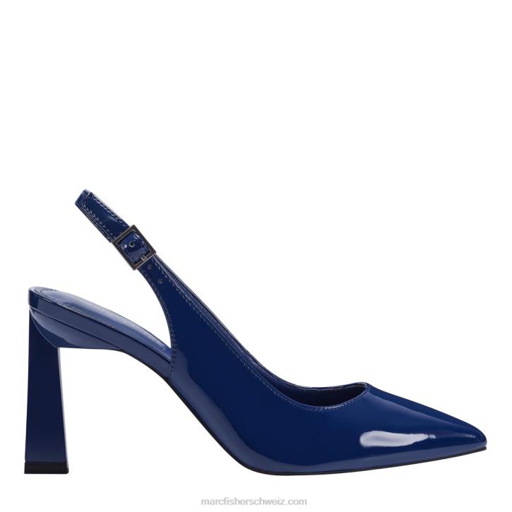 Marc Fisher Frauen französisches blaues Patent Sannek Slingback-Pumpe 48XZ618