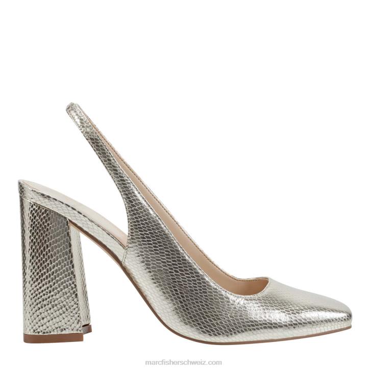 Marc Fisher Frauen goldener Schlangendruck Onna Slingback-Absatz 48XZ397