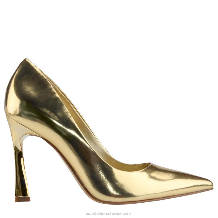 Marc Fisher Frauen goldenes Leder Sassie-Pumps mit Absatz 48XZ691