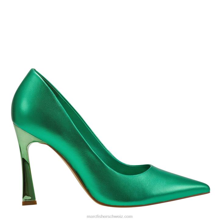 Marc Fisher Frauen grünes Leder Sassie-Pumps mit Absatz 48XZ675