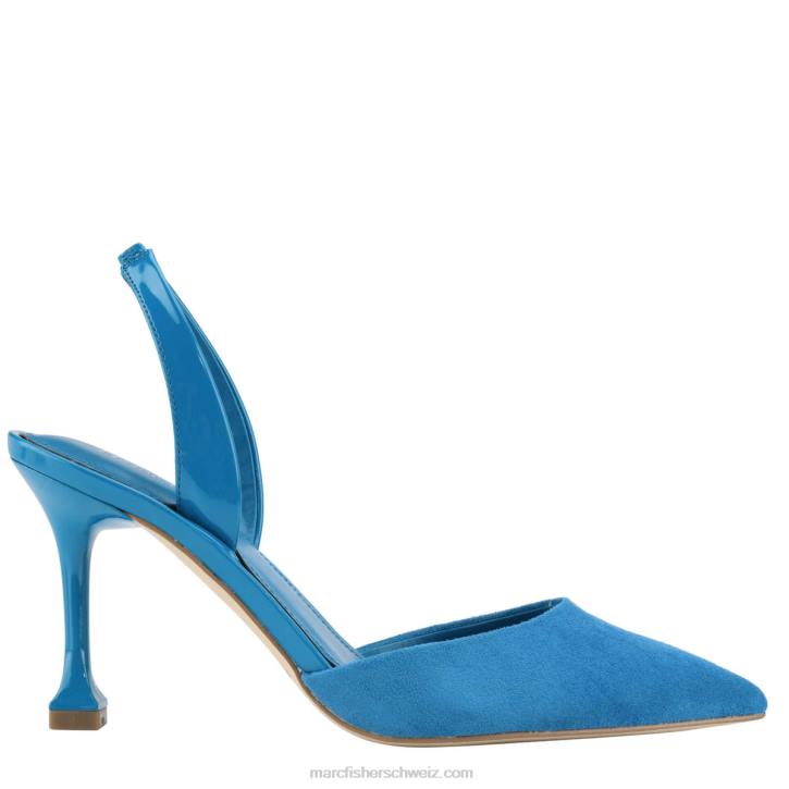 Marc Fisher Frauen mittelblaues Wildleder Hadya Slingback-Pumpe 48XZ682