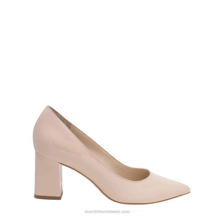 Marc Fisher Frauen nacktes Lackleder Zala-Pumps mit Blockabsatz und spitzer Zehenpartie 48XZ600