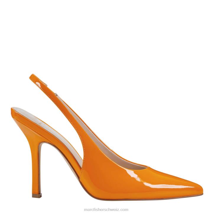 Marc Fisher Frauen neonoranges Patent Slingback-Pumpe von Emalyn 48XZ666
