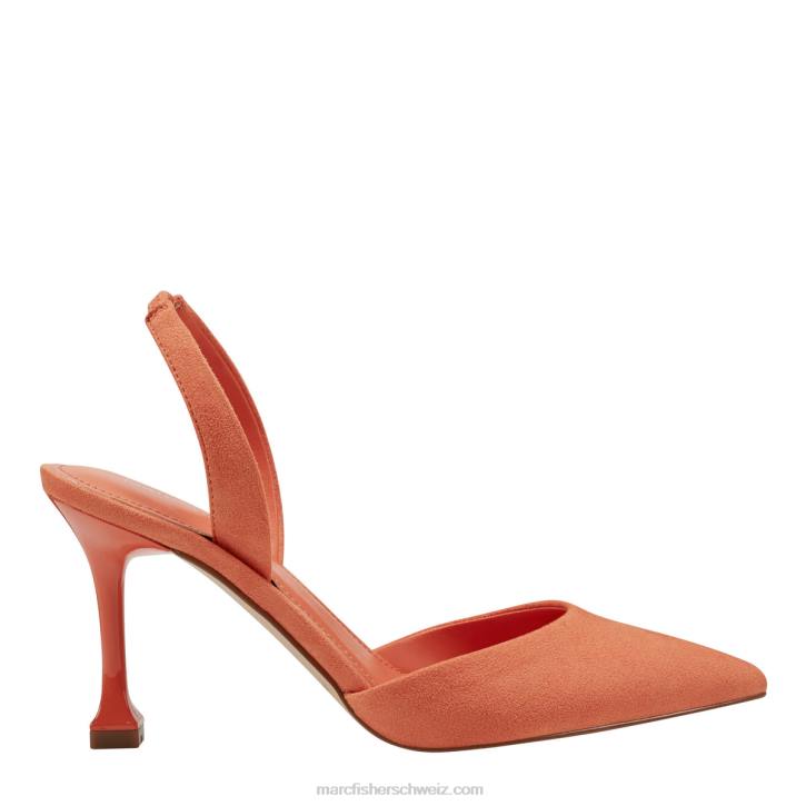 Marc Fisher Frauen orangefarbenes Wildleder Hadya Slingback-Pumpe 48XZ662