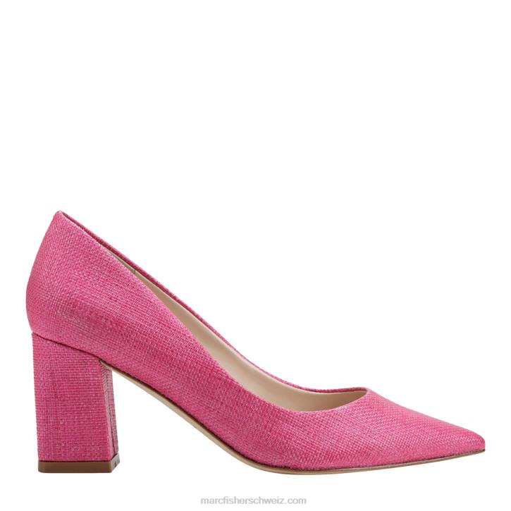 Marc Fisher Frauen rosa Bast Zala-Pumps mit Blockabsatz und spitzer Zehenpartie 48XZ656