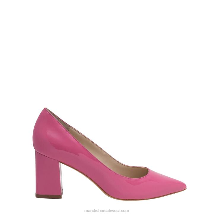 Marc Fisher Frauen rosa Lackleder Zala-Pumps mit Blockabsatz und spitzer Zehenpartie 48XZ661