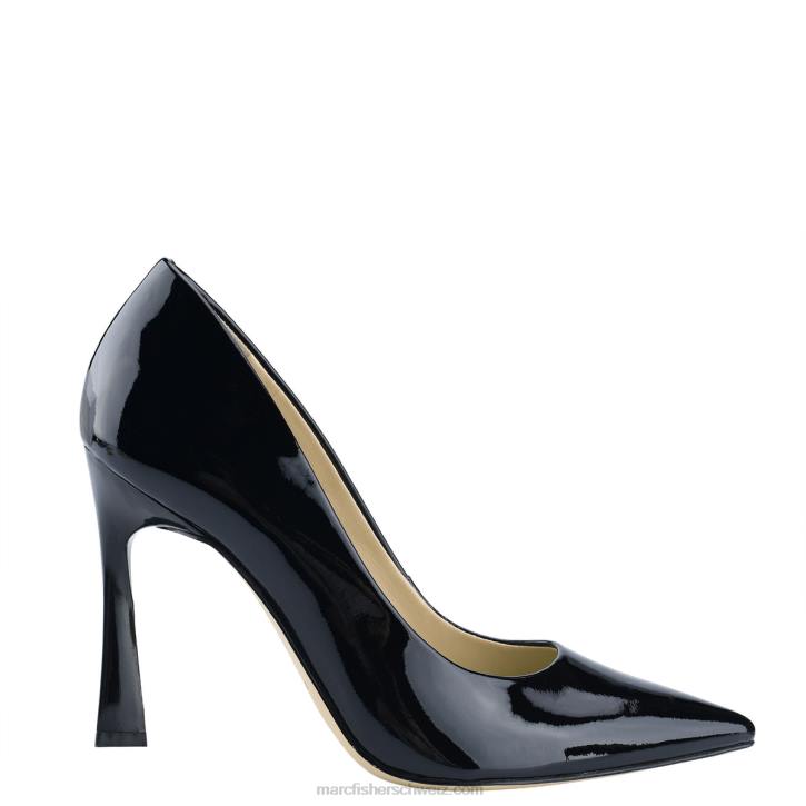 Marc Fisher Frauen schwarzes Lackleder Sassie-Pumps mit Absatz 48XZ627