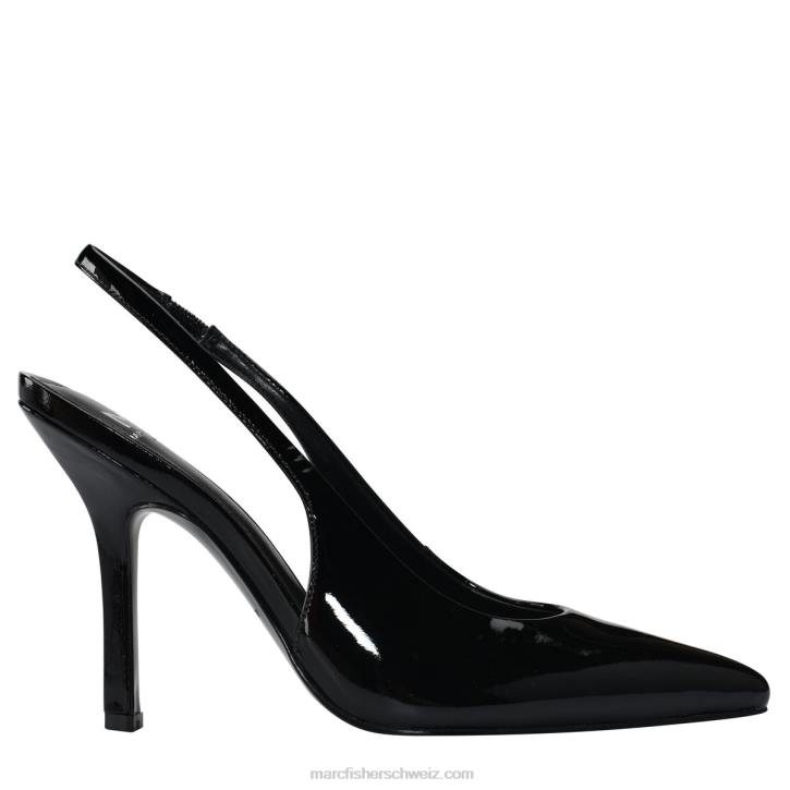 Marc Fisher Frauen schwarzes Lackleder Slingback-Pumpe von Emalyn 48XZ685