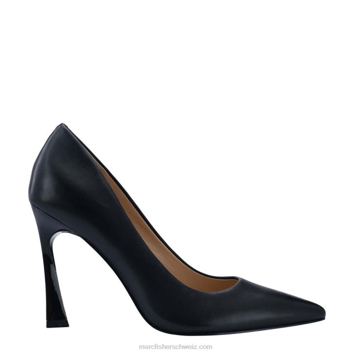 Marc Fisher Frauen schwarzes Leder Sassie-Pumps mit Absatz 48XZ628