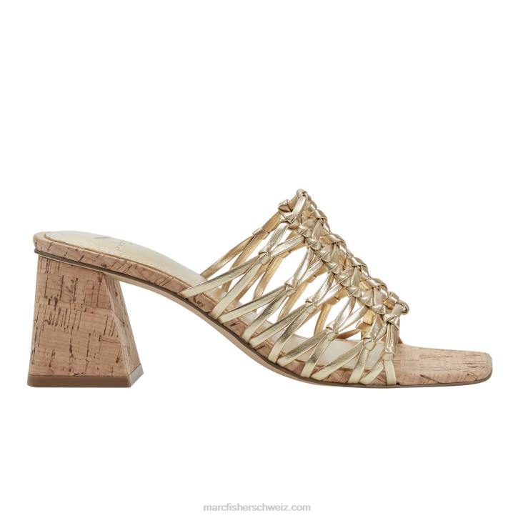 Marc Fisher Frauen Gold Colica-Sandale mit Blockabsatz 48XZ455