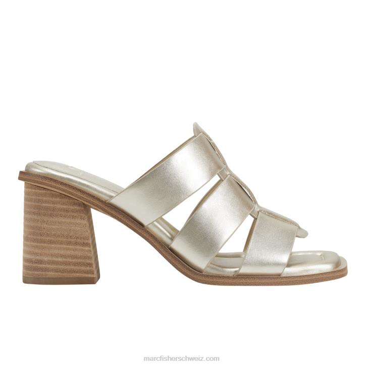 Marc Fisher Frauen Gold Louisa-Sandale mit Blockabsatz 48XZ352