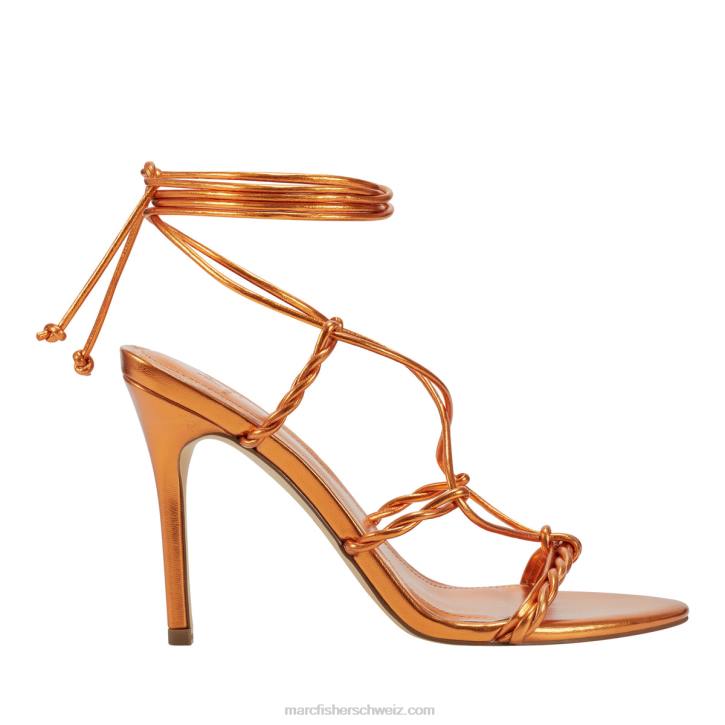 Marc Fisher Frauen Orangemetallic Bea Ankle Wrap Sandale mit Absatz 48XZ357