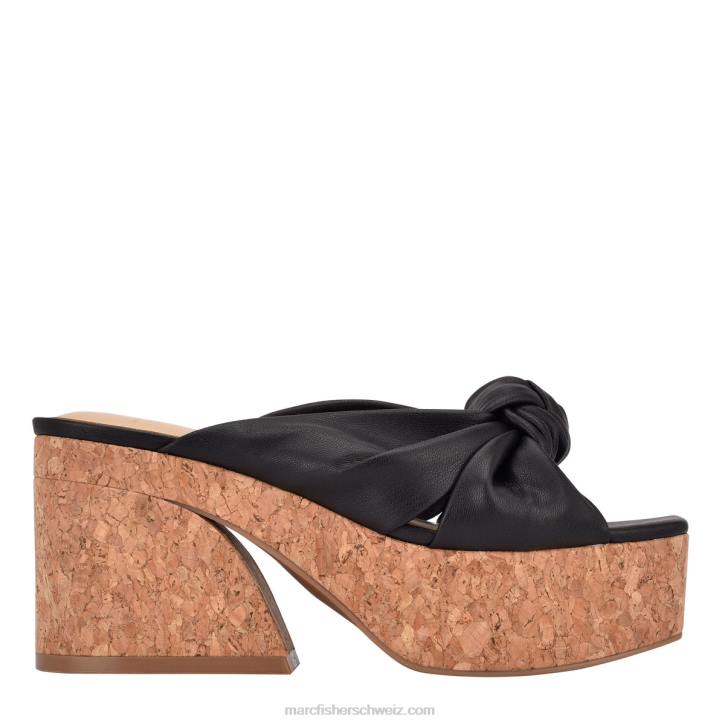 Marc Fisher Frauen Schwarz Arlee Slip-on-Sandale mit Blockabsatz 48XZ519
