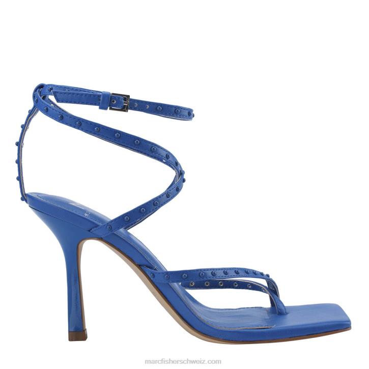 Marc Fisher Frauen blaues Leder Dallin Riemchensandale mit Absatz 48XZ423