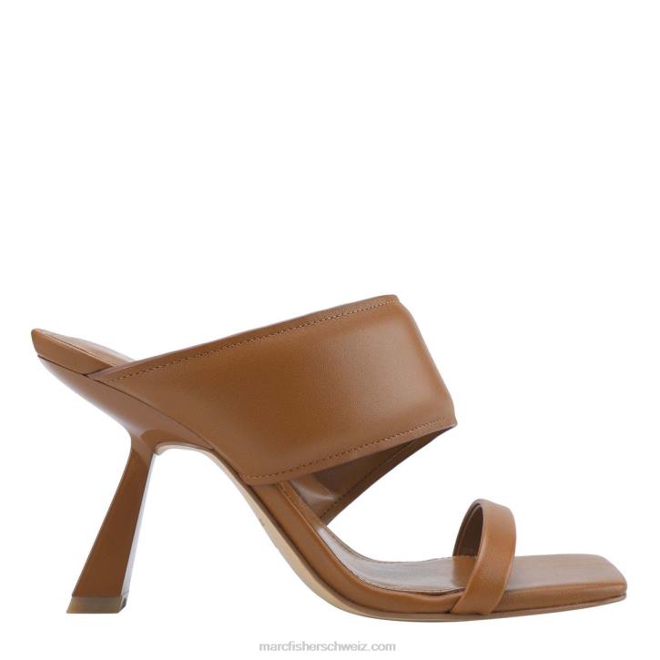 Marc Fisher Frauen braunes Leder Deann-Slipper mit eckiger Zehenpartie und Absatz 48XZ538