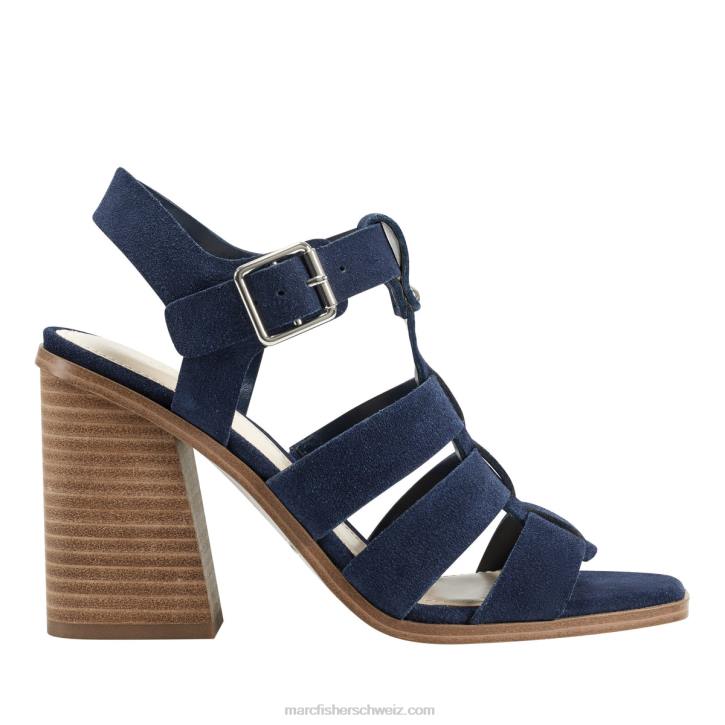 Marc Fisher Frauen dunkelblaues Wildleder Fynlee-Sandale mit Blockabsatz 48XZ386
