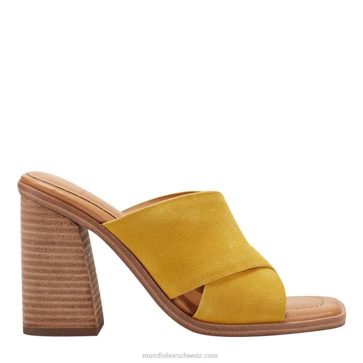 Marc Fisher Frauen gelbes Wildleder Barli-Slide-Sandale mit Absatz 48XZ484