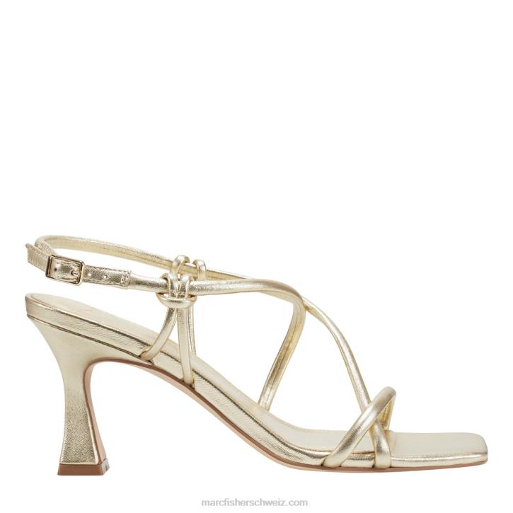 Marc Fisher Frauen goldenes Leder Dayne Slingback-Sandale mit Absatz 48XZ379