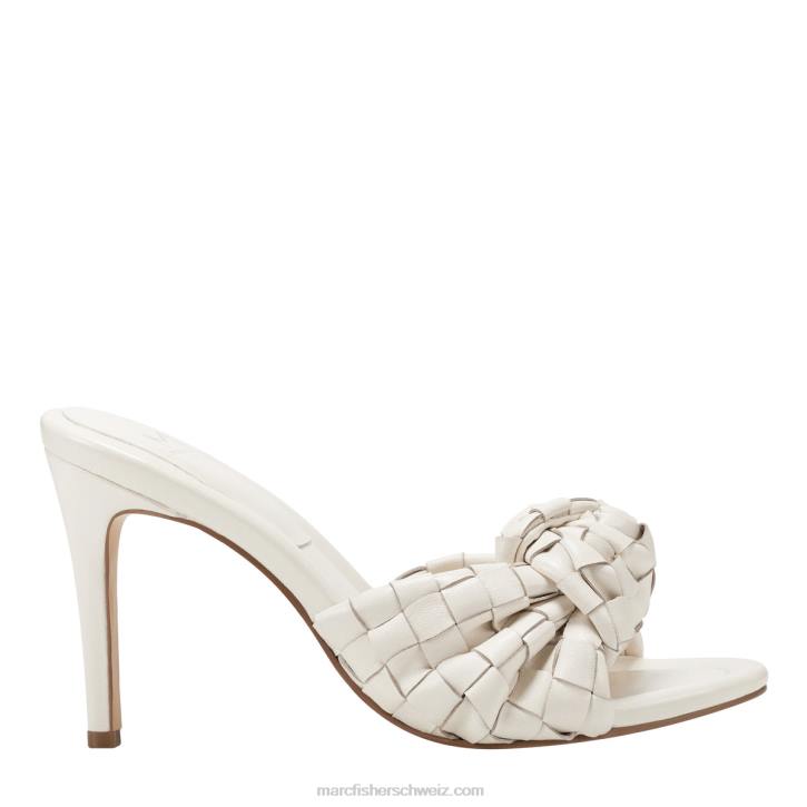 Marc Fisher Frauen neues cremefarbenes Leder Janna-Slide-Sandale mit Absatz 48XZ468