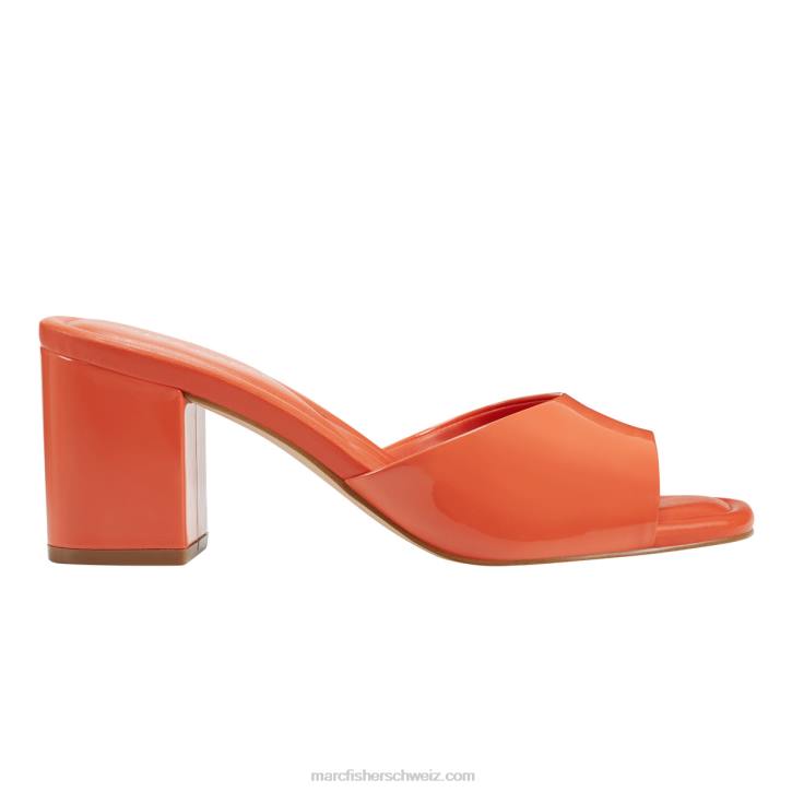 Marc Fisher Frauen orange Fynn-Sandale mit Blockabsatz 48XZ479