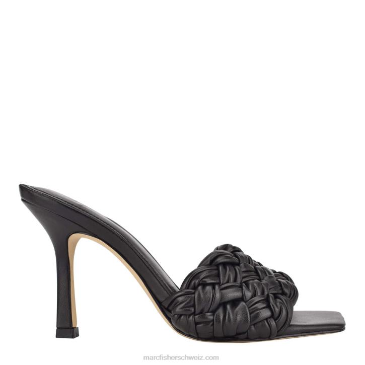 Marc Fisher Frauen schwarzes Leder Draya-Slipper mit eckiger Zehenpartie 48XZ504