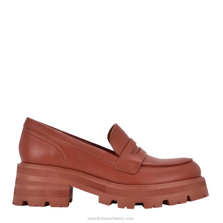 Marc Fisher Frauen braunes Leder Loafer mit Latika-Stollensohle 48XZ442