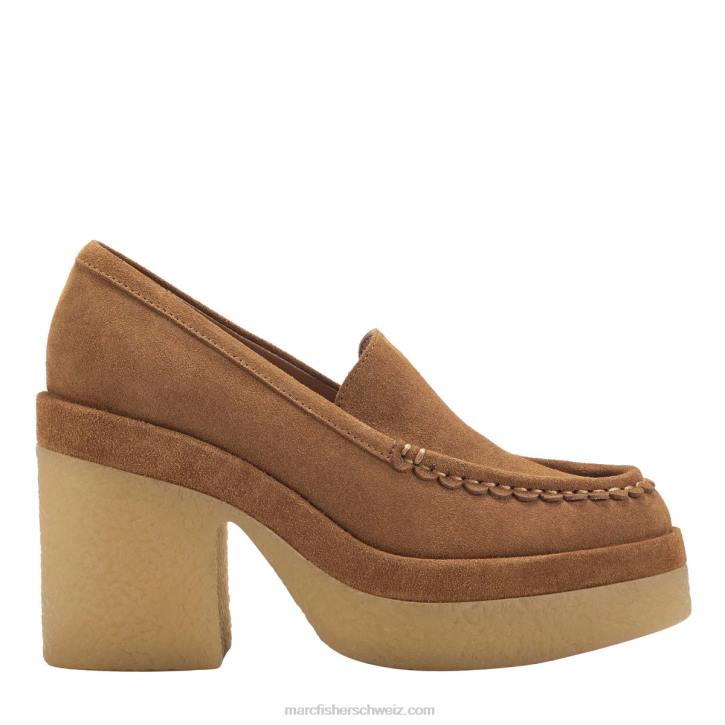 Marc Fisher Frauen braunes Wildleder Lina-Loafer mit Absatz 48XZ433