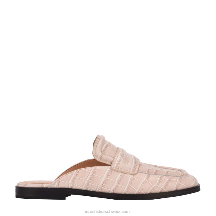 Marc Fisher Frauen natürliches Leder mit Krokoprägung Flyta Loafer-Mules 48XZ507
