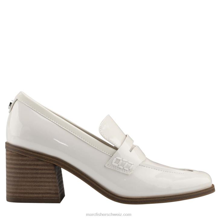 Marc Fisher Frauen schickes cremefarbenes Patent Kchris-Loafer mit Absatz 48XZ441