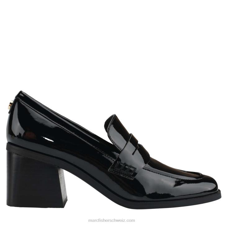 Marc Fisher Frauen schwarzes Lackleder Kchris-Loafer mit Absatz 48XZ424