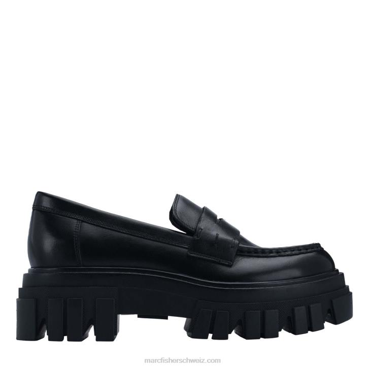 Marc Fisher Frauen schwarzes Leder Morris Lugsole-Loafer 48XZ449
