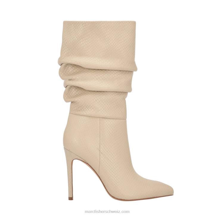 Marc Fisher Frauen Elfenbeinfarbener Schlangendruck Romy-Stiefel mit Absatz 48XZ180